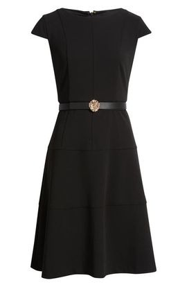 Anne Klein Anne Klein Belted Scuba Crepe Midi Dress