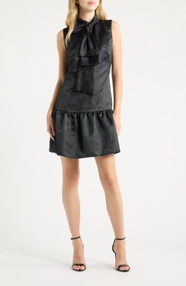 Anne Klein Anne Klein Bow Neck Tiered Dress