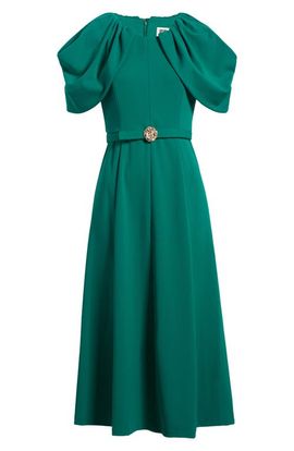 Anne Klein Anne Klein Capelet Cold Shoulder Midi Dress