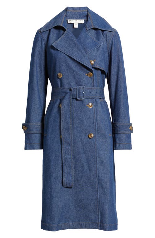 Anne Klein - Chambray Double Breasted Belted Trench Coat