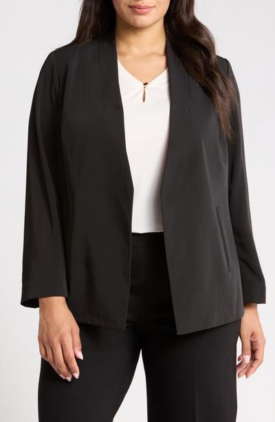 Anne Klein Anne Klein Collarless Gabardine Jacket