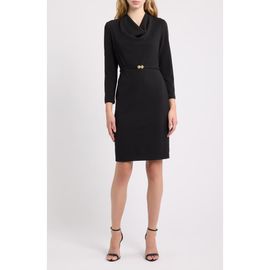 Anne Klein Anne Klein Cowl Neck Belted Dress