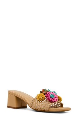 Anne Klein Anne Klein Dia Straw Flower Slide Sandal
