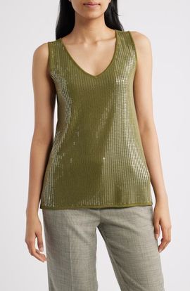 Anne Klein Anne Klein Double V-Neck Sweater Tank