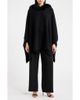 Anne Klein Anne Klein Faux Fur Trim Hooded Sweater Cape - 1