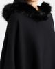 Anne Klein Anne Klein Faux Fur Trim Hooded Sweater Cape - 4