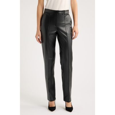 Anne Klein Anne Klein Faux Leather Straight Leg Pants
