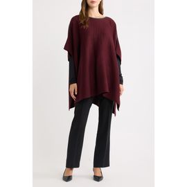 Anne Klein Anne Klein Faux Leather Trim Knit Cape