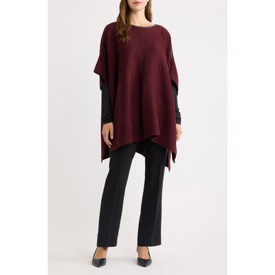Anne Klein Anne Klein Faux Leather Trim Knit Cape