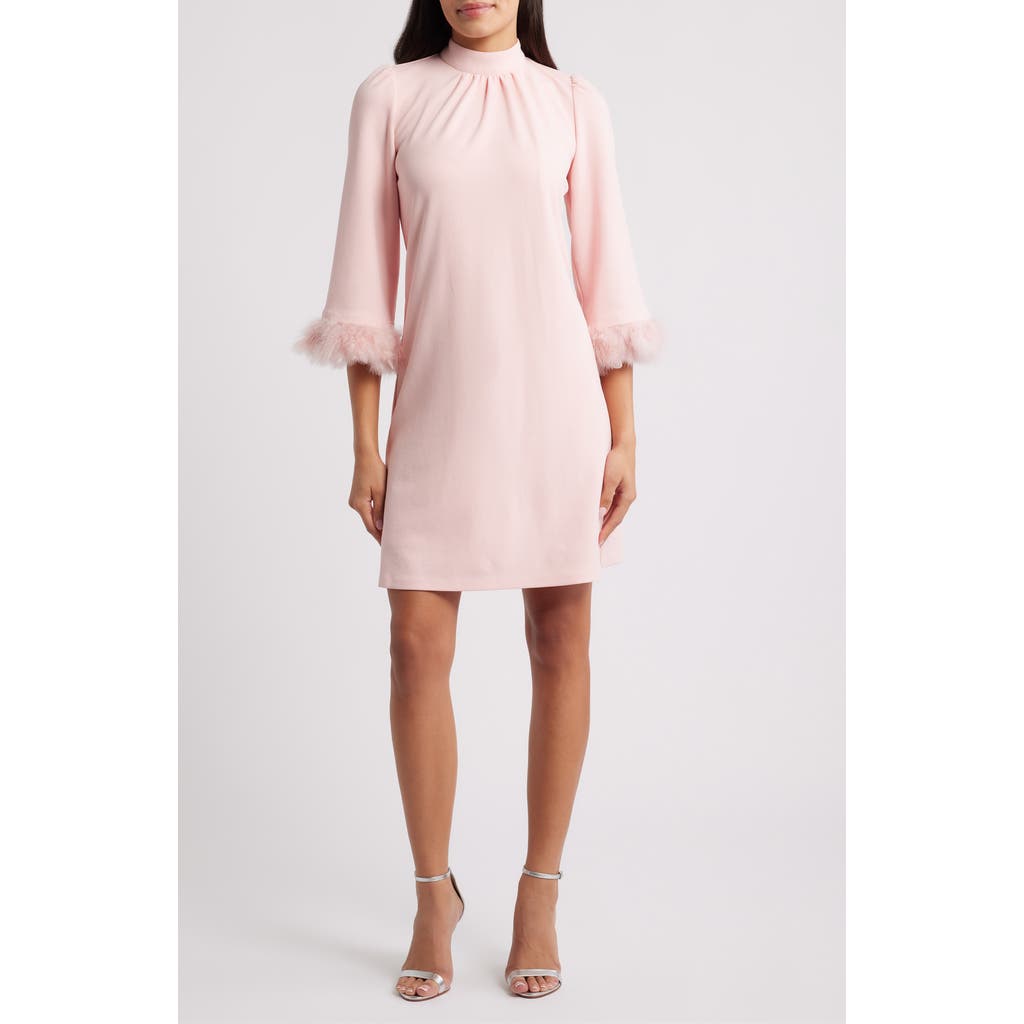 Anne Klein Anne Klein Feather Trim Sheath Dress