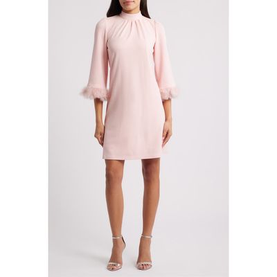 Anne Klein Anne Klein Feather Trim Sheath Dress