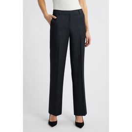 Anne Klein Anne Klein Flat Front Mid Rise Wide Leg Pants