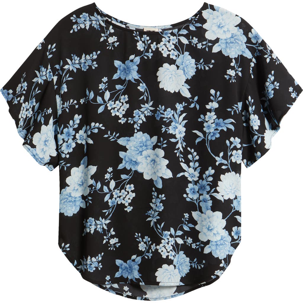 Anne Klein Anne Klein Floral Flutter Sleeve T-Shirt