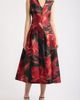Anne Klein Anne Klein Floral Metallic V-Neck Midi Dress - 1