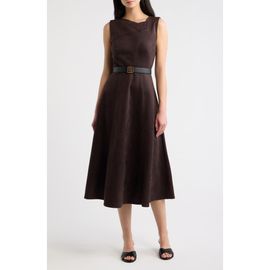 Anne Klein Anne Klein Folded Drape Neck Midi Dress