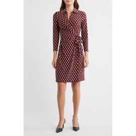 Anne Klein Anne Klein Geo Print Knit Wrap Dress