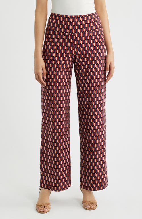 Anne Klein Anne Klein Geo Print Wide Leg Pants