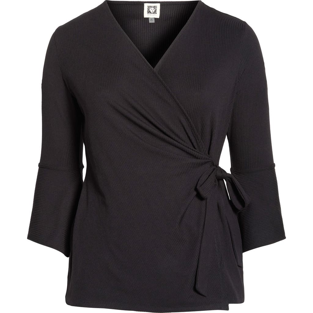Anne Klein Anne Klein Handkerchief Ruffle Sleeve Wrap Top
