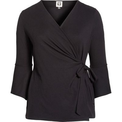 Anne Klein Anne Klein Handkerchief Ruffle Sleeve Wrap Top