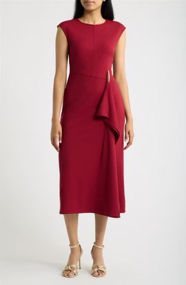 Anne Klein Anne Klein Hardware Accent Midi Dress