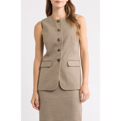 Anne Klein Anne Klein Houndstooth Five-Button Vest
