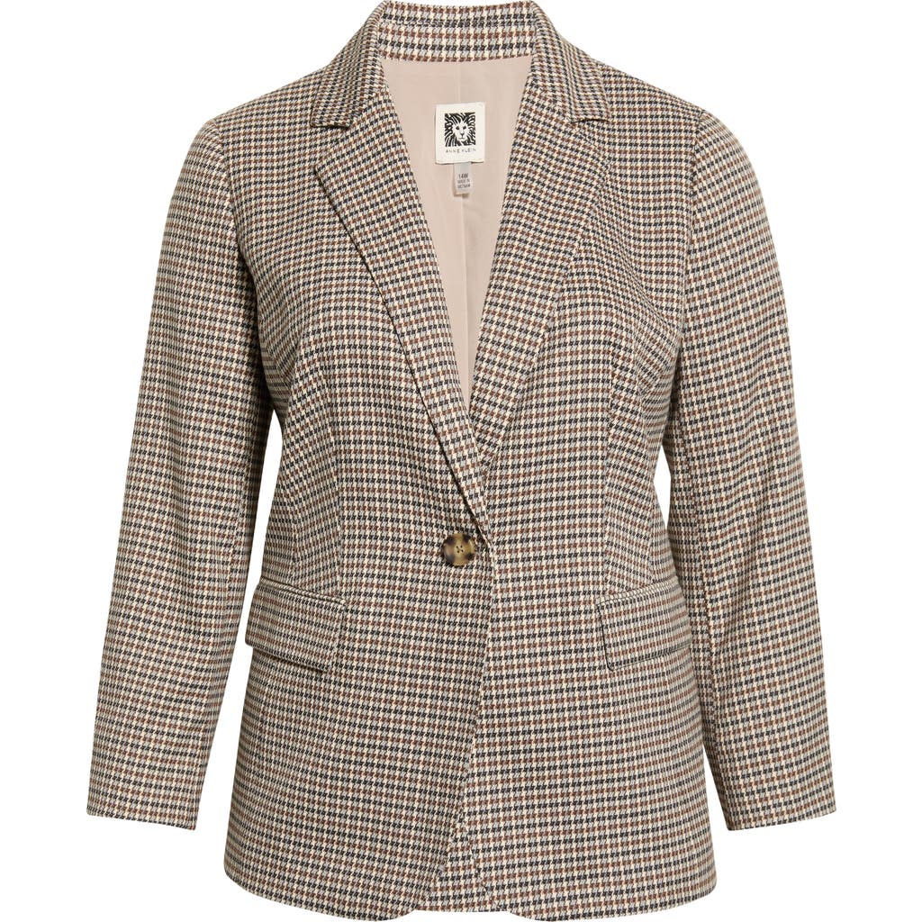 Anne Klein Anne Klein Houndstooth One Button Blazer