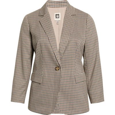 Anne Klein Anne Klein Houndstooth One Button Blazer