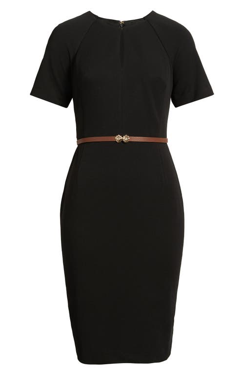 Anne Klein Anne Klein Keyhole Belted Sheath Dress