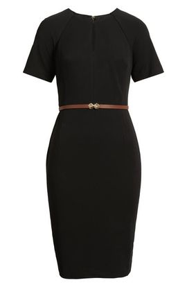 Anne Klein Anne Klein Keyhole Belted Sheath Dress