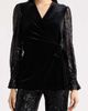 Anne Klein Anne Klein Leo Sequin Sleeve Velvet Wrap Top - 1
