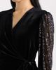 Anne Klein Anne Klein Leo Sequin Sleeve Velvet Wrap Top - 4