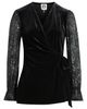 Anne Klein Anne Klein Leo Sequin Sleeve Velvet Wrap Top - 5
