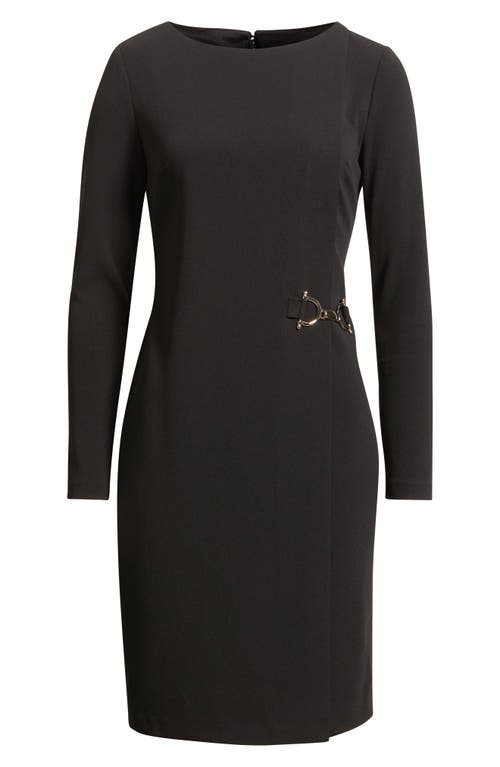 Anne Klein Anne Klein Long Sleeve Scuba Sheath Dress