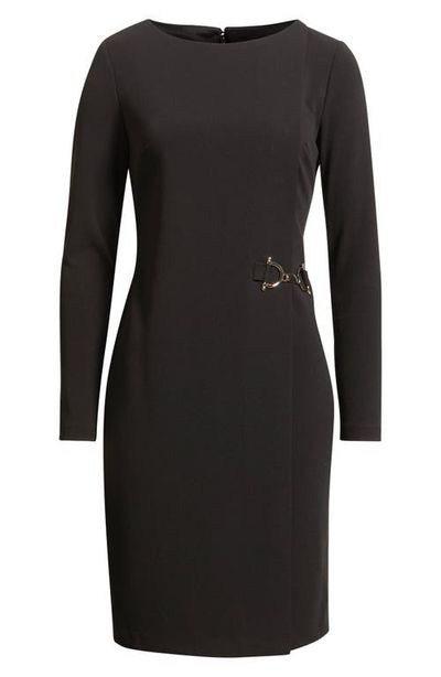 Anne Klein Anne Klein Long Sleeve Scuba Sheath Dress