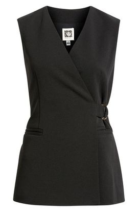 Anne Klein Anne Klein Longline Crepe Wrap Vest
