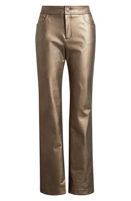 Anne Klein Anne Klein Metallic Faux Leather Bootleg Pants