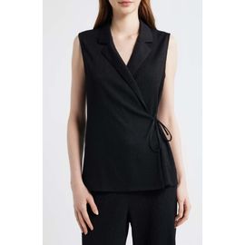 Anne Klein Anne Klein Notch Lapel Crepe Wrap Top
