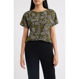 Anne Klein Anne Klein Paisley Print Short Sleeve Top