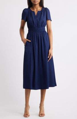 Anne Klein Anne Klein Patio Tonal Stripe Midi Dress