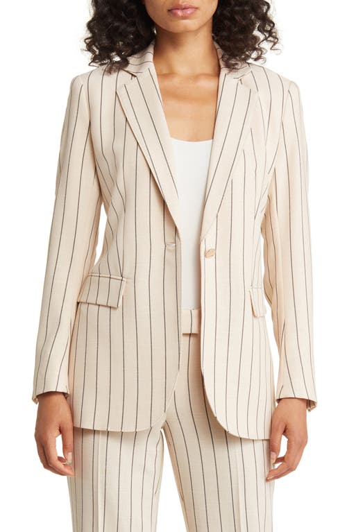 Anne Klein Anne Klein Pinstripe One-Button Blazer