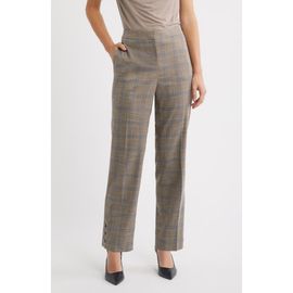 Anne Klein Anne Klein Plaid Straight Leg Ankle Pants