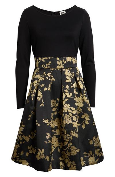 Anne Klein Anne Klein Pleated Jacquard Skirt Dress