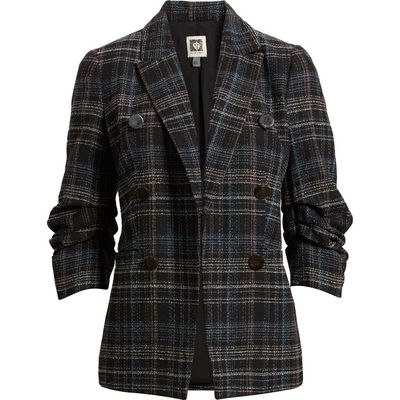 Anne Klein Anne Klein Pleated Sleeve Blazer