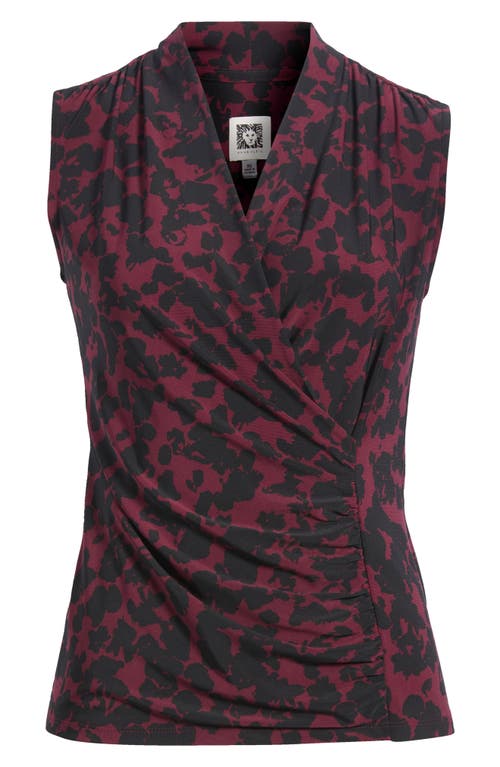 Anne Klein Anne Klein Print Faux Wrap Sleeveless Top