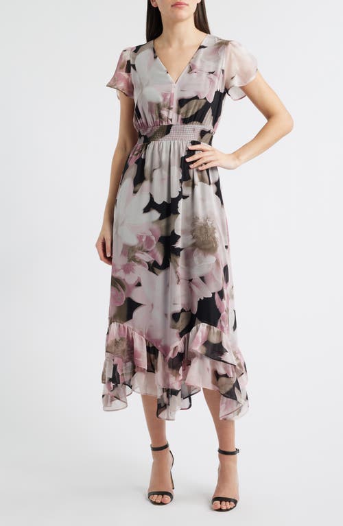 Anne Klein Anne Klein Print Ruffle Midi Dress