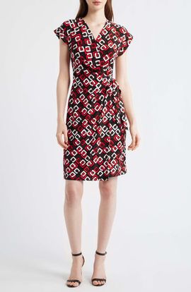 Anne Klein Anne Klein Print Wrap Dress
