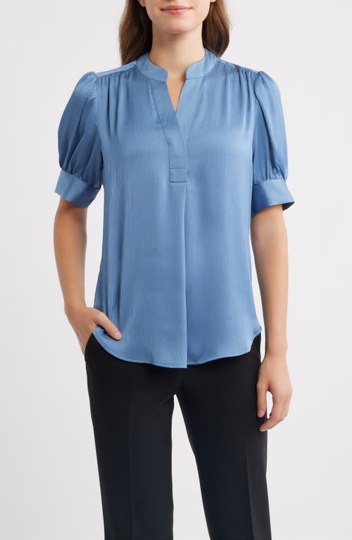 Anne Klein Anne Klein Puff Sleeve Hidden Button Top