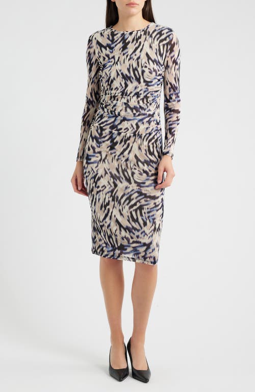 Anne Klein Anne Klein Ruched Mesh Midi Dress