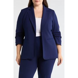 Anne Klein Anne Klein Ruched Sleeve Blazer