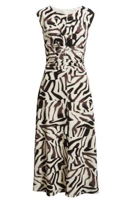 Anne Klein Anne Klein Ruched Sleeveless Jersey Midi Dress
